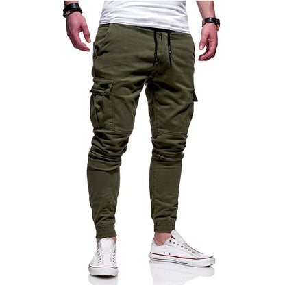 Men's Slim Fit Ankle-tied Pencil Pants with Drawstring and Side Pockets - Piscero Co