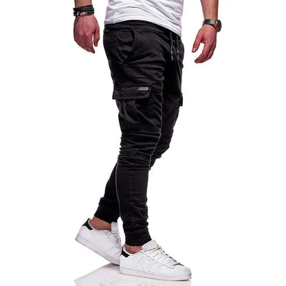 Men's Slim Fit Ankle-tied Pencil Pants with Drawstring and Side Pockets - Piscero Co