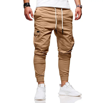 Men's Slim Fit Ankle-tied Pencil Pants with Drawstring and Side Pockets - Piscero Co