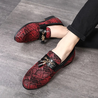 Tassel Snakeskin Pattern Dress Shoes - Piscero Co