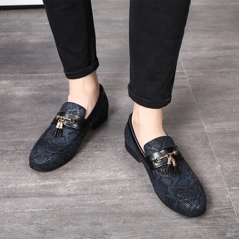 Tassel Snakeskin Pattern Dress Shoes - Piscero Co