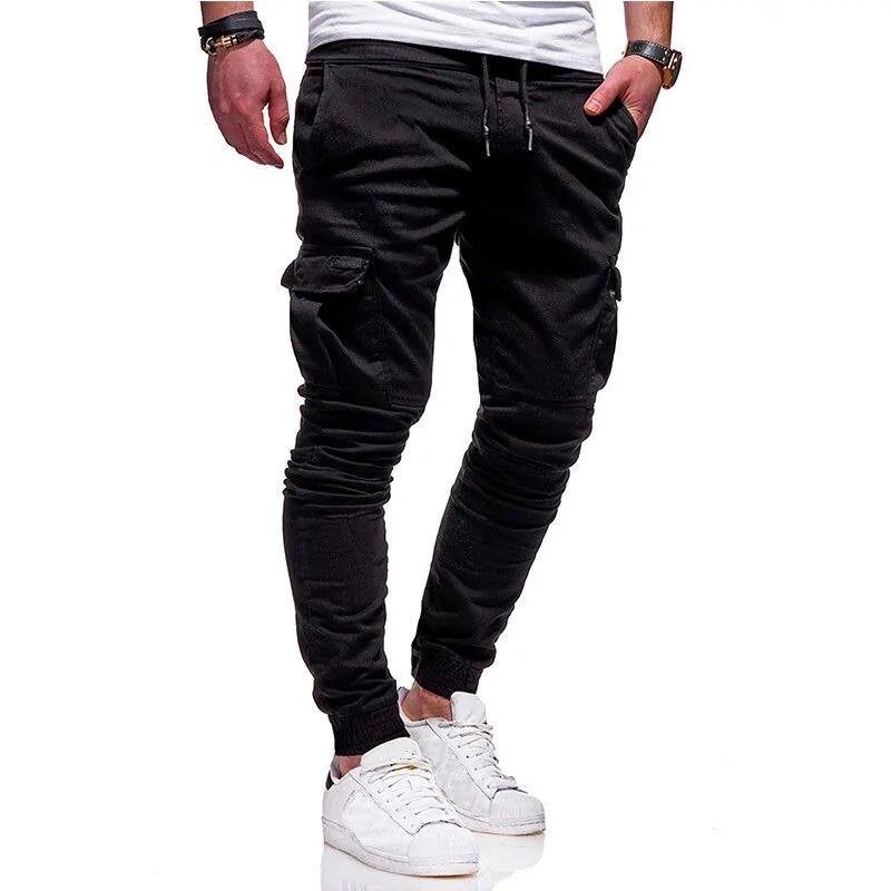 Men's Slim Fit Ankle-tied Pencil Pants with Drawstring and Side Pockets - Piscero Co