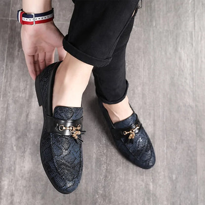 Tassel Snakeskin Pattern Dress Shoes - Piscero Co